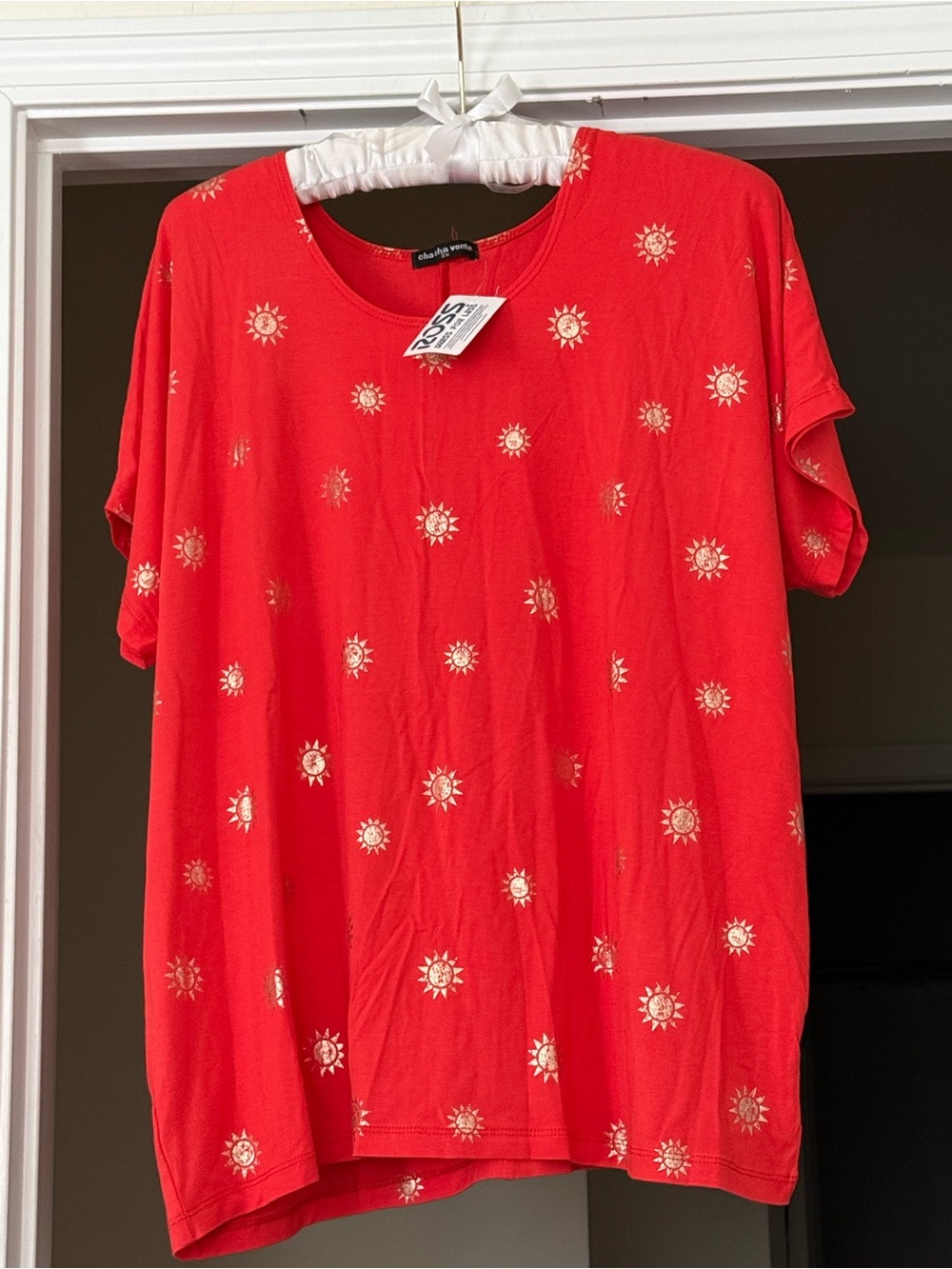 Soft Sunburst Print Red Women's Tee - Cherish